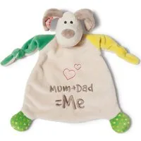 Nici Schmusetuch My First NICI Kollektion, Hund Fino, Mum+Dad=Me, mit aufgestickten Augen
