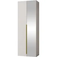 MIRJAN24 Kleiderschrank Kerkin 2D mit Spiegel (mit zwei Drehtüren) 70x42x200 cm, Griffe aus Metall in der Farbe Gold