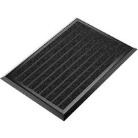 WEST & EAST Fußmatte Aluminum Fußabtreter außen, Schmutzfangmatte Außenbereich, Rechteckig, Höhe: 10 mm, Fußabtreter Schwarz 40x60 cm, Wetterfeste Eingangsmatte