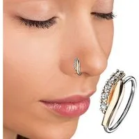 Taffstyle Nasenpiercing Helix Tragus Ohr Piercing Biegbar filigraner Ring mit Kristallen, Ring Zirkonia Glitzer Kristallen Septum Nase Lippe Nasenring Knorpel