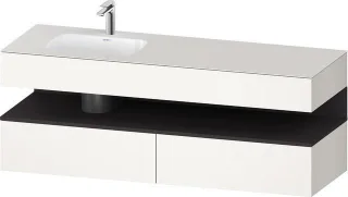 Duravit Qatego Einbauwaschtisch mit Konsolenwaschtischunterbau Weiß Supermatt 1600x500x600 mm - QA47 QA4795080840000