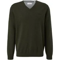 s.Oliver V-Ausschnitt-Pullover Pullover (1-tlg) V-Ausschnitt, langarm, Logo-Stickerei
