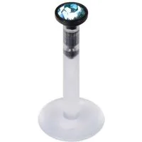 PIERCINGLINE Piercing-Set PMFK Labret mit Plug-in-System - Chirurgenstahl-Aufsatz mit Kristall (Labrets, 1-tlg)