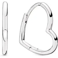 Pandora Paar Creolen 298307C00, Damenohrringe Asymmetrisches Herz