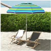 Outsunny Sonnenschirm windfest höhenverstellbar Strandschirm mit Neigung Belüftung Tasche, LxB: 178x178 cm, Sonnenschirm Strand, Strandschirm, UV 40+ für Reisen Strand Balkon Camping Mehrfarbig