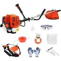 Rutaqian Benzinrasenmäher 52cc Benzin Motorsense, 2 in 1 Heckenschere, 2-Takt-Freischneider, Freischneider Motorsense Benzin Profi-Trimmer für Jeden Garten