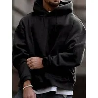 RMK Kapuzenpullover Herren Hoodie Pullover Langarmshirt Oversize mit 2 Taschen in Unifarbe