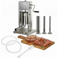 Mucola Wurstfüllaufsatz Wurstfüllmaschine Edelstahl Wurstfüller inkl. 4 Füllrohre Wurstspritze, Zubehör für Universal, 2-Gang-Getriebe