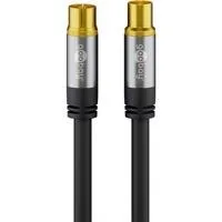 Antennenkabel (135dB typ), Koax-Buchse > Koax-Stecker schwarz, 5 Meter