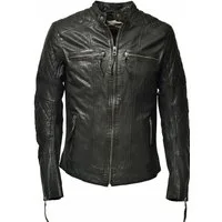 Zimmert Leather Lederjacke Alex washed, gesteppt, pflanzlich gegerbt, Schwarz, Cognac, Braun, Grün