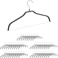 relaxdays Kleiderbügel Rutschfeste Kleiderbügel Set schwarz, (50er Set, 50-tlg), schwarz, 50er-Pack