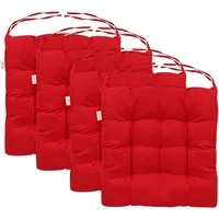 Youyijia Stuhlkissen 4er Set Sitzkissen mit Bindebändern – Bequeme 40x40 cm Stuhlauflage