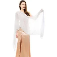 Zaewry Modeschal Glänzender Modeschal, Damen-Strass-Schal, modischer Chiffon-Schal, Stola für Abendkleider