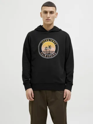 JACK&JONES - JJPALM SWEAT HOOD black - Gr. - L