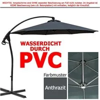 habeig Ampelschirm Sonnenschirm WASSERDICHT Ampelschirm 3m PVC Schirm 300cm wasserfest, 100% Wasserdicht