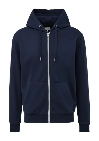Q/S designed by - Sweatjacke mit Rippsaum blau - Gr. - S