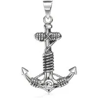 Materia Kettenanhänger Anker Anchor Schiff Seefahrt antik geschwärzt 925 Silber KA-285, 925 Sterling Silber, oxidiert