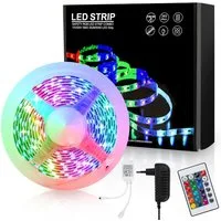 Clanmacy LED Stripe 1-10m LED Streifen Lichtband 5050SMD Leiste RGB Fernsteuerung LED Band, 30-flammig, Licht-Streifen Fernbedienung RGB Lichterkette 5050 SMD Lichtleiste