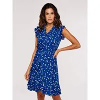 Apricot Minikleid Geblümtes Kleid (2-tlg., mit Taillenband) mit Rüschen und Gänseblümchen