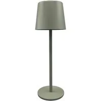 Coen Bakker Deco BV LED Außen-Tischleuchte Portable Light, mehrere Helligkeitsstufen, LED, warmweiß, kaltweiß, neutralweiß, USB dimmbar touch Metall oliv matt 40 LED 26,5cm