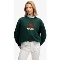Superdry Sweatshirt Crest Loose Crew aus Baumwolle und Sweatware, normale Passform, mit Rundhalsausschnitt