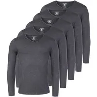 Young & Rich Langarmshirt Herren Uni Basic Longsleeve V-Ausschnitt Unterziehshirt 2001 5er Pack (5er-Pack, 5-tlg., 5er-Pack) V-Ausschnitt unifarben langarm slim fit