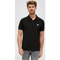 s.Oliver Poloshirt Poloshirt mit Metallic-Logo auf der Brust