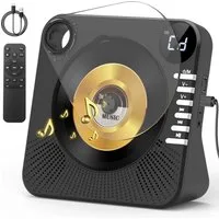AKKEE Tragbarer CD-Player mit Bluetooth, USB/AUX-Anschluss und LCD-Display CD-Player (Tragbarer cd Player für Zuhause)