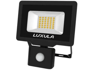 LUXULA LED-Fluter mit Bewegungsmelder, EEK: F, 30W, 3000lm, 4000K, IP65, schwarz