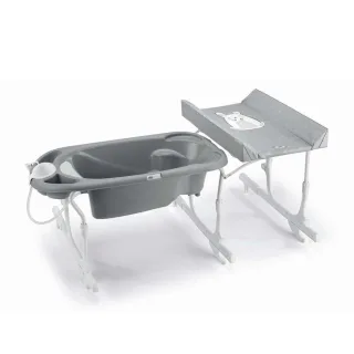 Cam il Mondo del Bambino S.p.A. Baby-Badewanne, Grau, Kunststoff, 78x140 cm, Pflegen, Baden, Babybadewannen