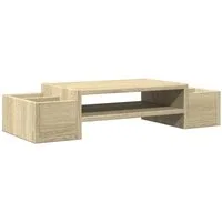 vidaXL Monitorständer Monitorständer mit Stauraum Sonoma-Eiche 70x27x15 Holzwerkstoff