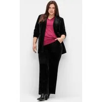 Sheego Jerseyhose Stretch-Hose aus Samt, mit Teilgummibund