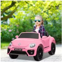 AIYAPLAY Elektro-Kinderauto 12V mit 2,4G Fernbedienung, LED-Lichtern, USB/MP3-Anschluss, Belastbarkeit 30 kg, (1-tlg), 3-5 km,h, für Kinder 3-5 Jahre, Rosa