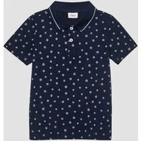 s.Oliver Kurzarmshirt Polo-Shirt Poloshirt aus Jersey mit All-over-Print