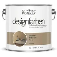 SCHÖNER WOHNEN FARBE Wand- und Deckenfarbe Warmes Erdbraun Nr. 6, Tropf- und spritzgehemmt, Konservierungsmittelfrei