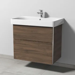 Sanipa 3way Waschtischunterbau zu Geberit Smyle Square Waschtisch mit 2 Auszügen, Eiche-Arizona BR67280