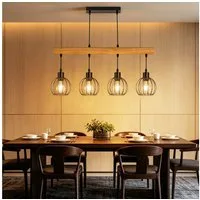 ZMH Pendelleuchte Schwarz Retro 3/4 Flammige Hängelampe für Esszimmer Küche&Bar, Vintage Hängelampe
