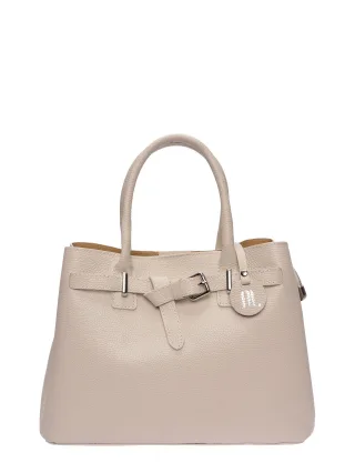 Anna Luchini Beige Rindsledertasche