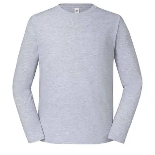 Fruit of the Loom Unisex Adult Iconic 195 Premium Langarm T-Shirt (Heather Grey)