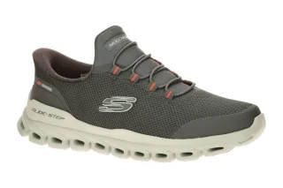 Skechers 233017 CCOR Herren Slip-On Sneaker Grau/Orange Memory Foam