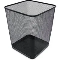 Spetebo Mülleimer Metall Papierkorb eckig schwarz 30 x 25 cm - 16 Liter, Kratzfest und rostbeständig