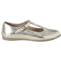 vertbaudet Mädchen Leder-Ballerinas in Metallic-Optik Ballerina
