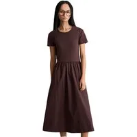 Marc O'Polo DENIM Jerseykleid flared mit Baumwoll-Popelinerock