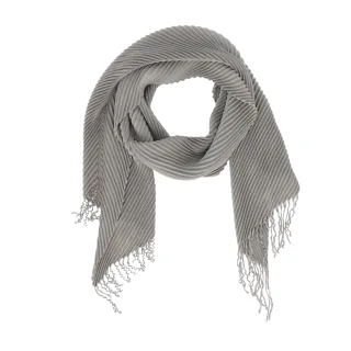 Halsüberkopf Accessoires - Schal Pashmina Plisseé 40x200 silber - Gr. - OS