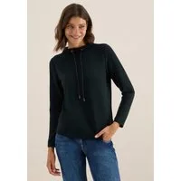 CECIL Langarmshirt mit Tunnelzugband am Kragen