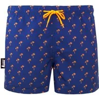 Luvanni Badehose Badehose Herren Schnelltrocknende Beachshorts 22-24v2 Badeshorts Kordelzug Boardshorts Schwimmhose Palmen Palm Insel Orange Weiss Blau