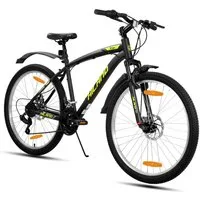 HILAND Mountainbike 26/27,5 Zoll MTB für Männer, Frauen, Student, Fahrräder für Gelände, Mit 18 Gang, Doppelte Scheibenbremsen, Federgabel, Fender