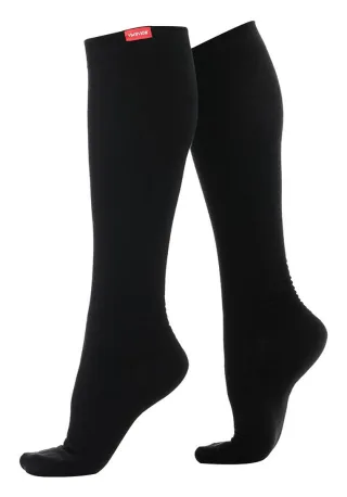 VIM&VIGR - Merino Wool Graduated Compression Socks 15-20 mmhg für Männer & Frauen - Schwarz