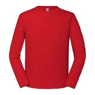 Fruit of the Loom Herren Iconic 195 Premium Ringspun Baumwolle Langarm T-Shirt (Rot)