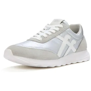 Fitflop Retro-Q FF Nylon Damen Sneakers Silber/Städtisches Weiß